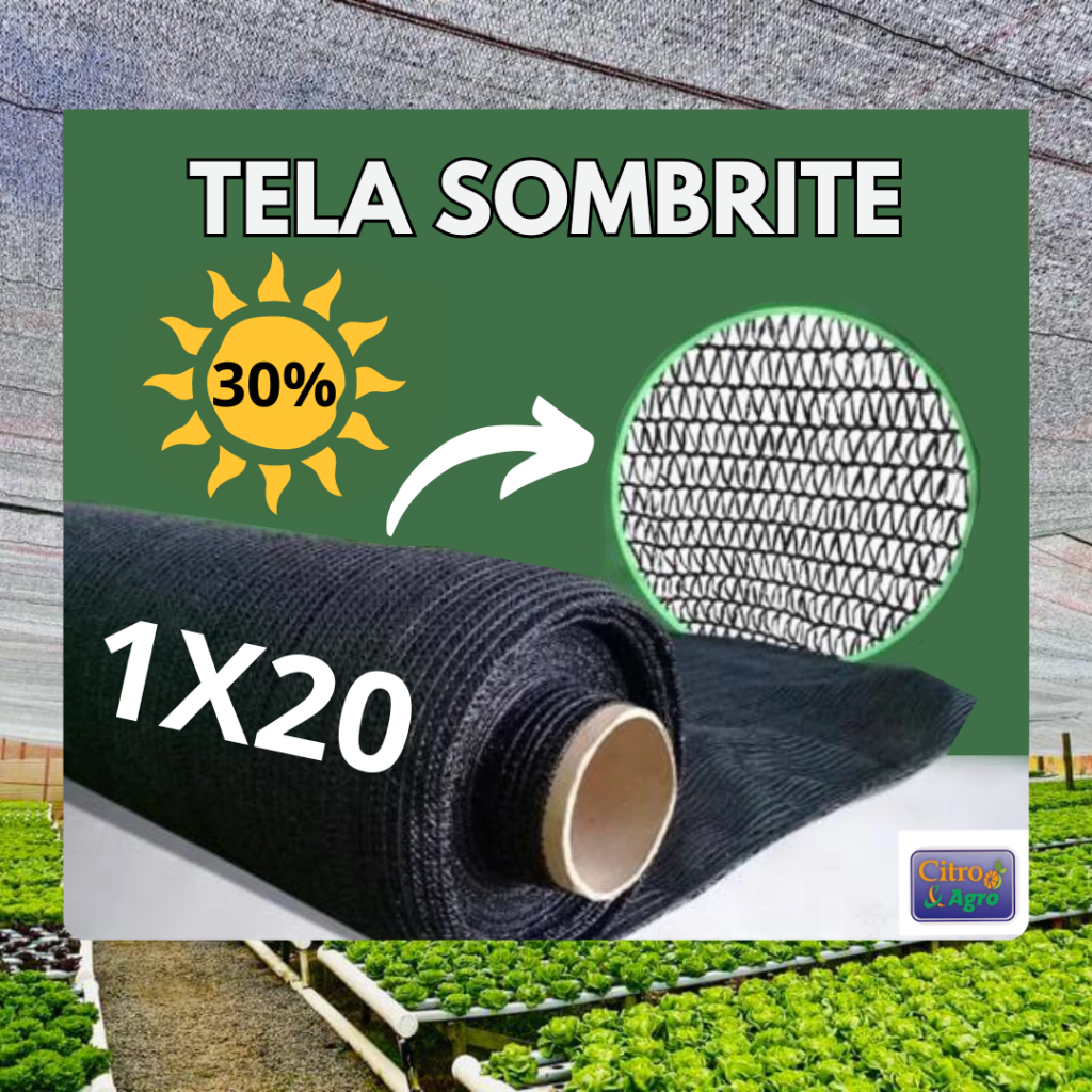 Tela Sombrite Preta (Proteção 30%) - 1x20 metros. em Oferta na Shopee