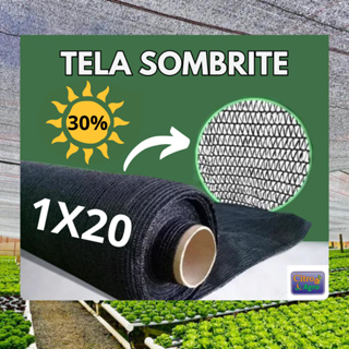 Tela Sombrite Preta (Proteção 30%) - 1x20 metros. em Oferta na Shopee