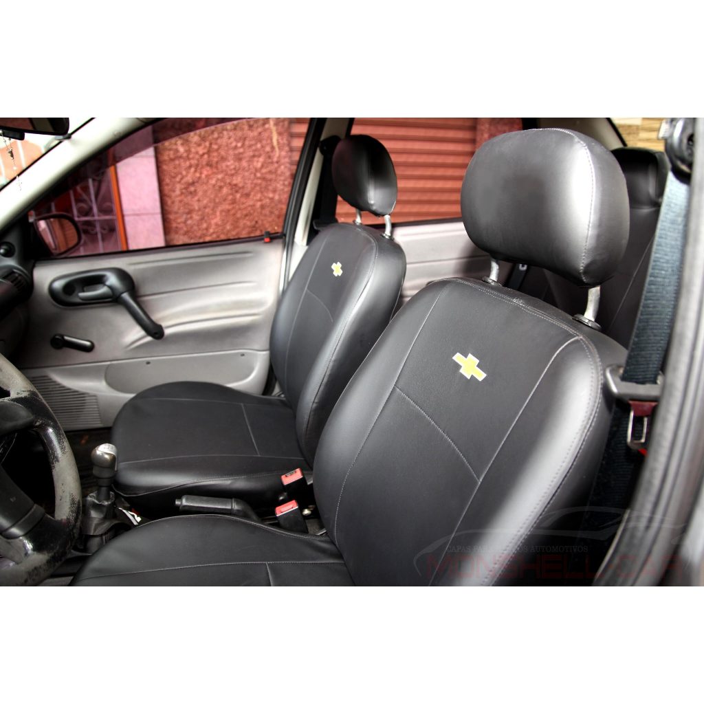 Capa Banco Couro Automotivo Chevrolet Corsa Hatch Sedan 1994 a 2012 Específico Sob medida Jogo completo