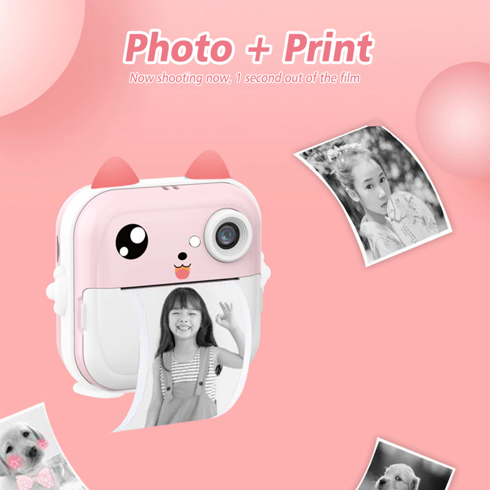 Câmera De Impressão Instantânea Para Crianças Vídeo Fotografia Digital Fotográfica Toy Mini Impressora Térmica Boy Girls