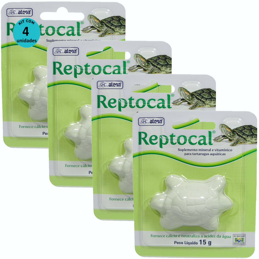 Alcon Reptocal 15g Kit Com 4 Para Répteis Tartaruga Aquática