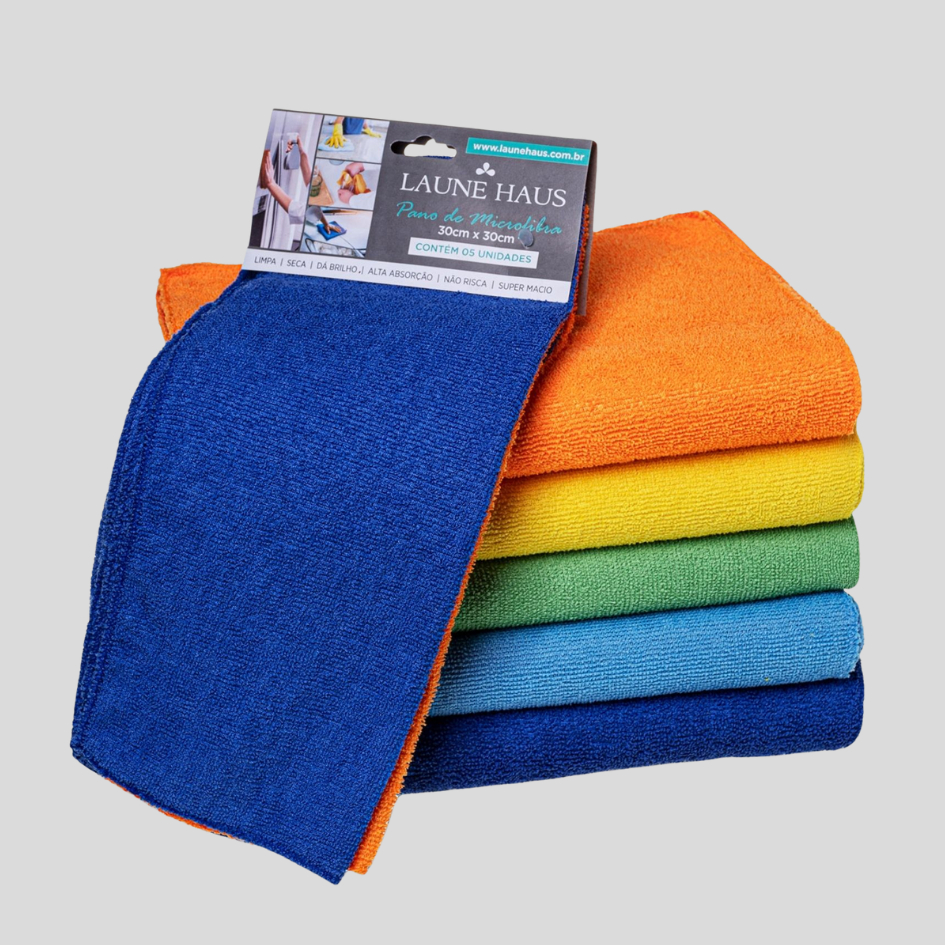 Kit 50 ou 20 e 10 Panos de Microfibra 30x30 cm
