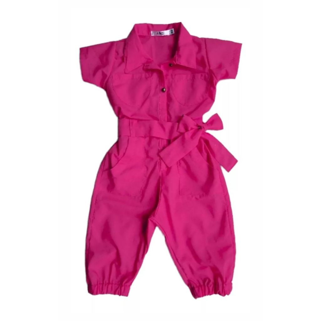 Macacão Macaquinho Infantil Longo Menina Blogueirinha Estilosa Festas Rosa em Oferta na Shopee