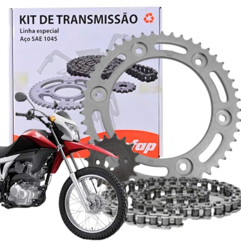 Kit Relação Tração Transmissão Honda Bros 160 Xre 190 2015 2016 2017 2018 2019 a