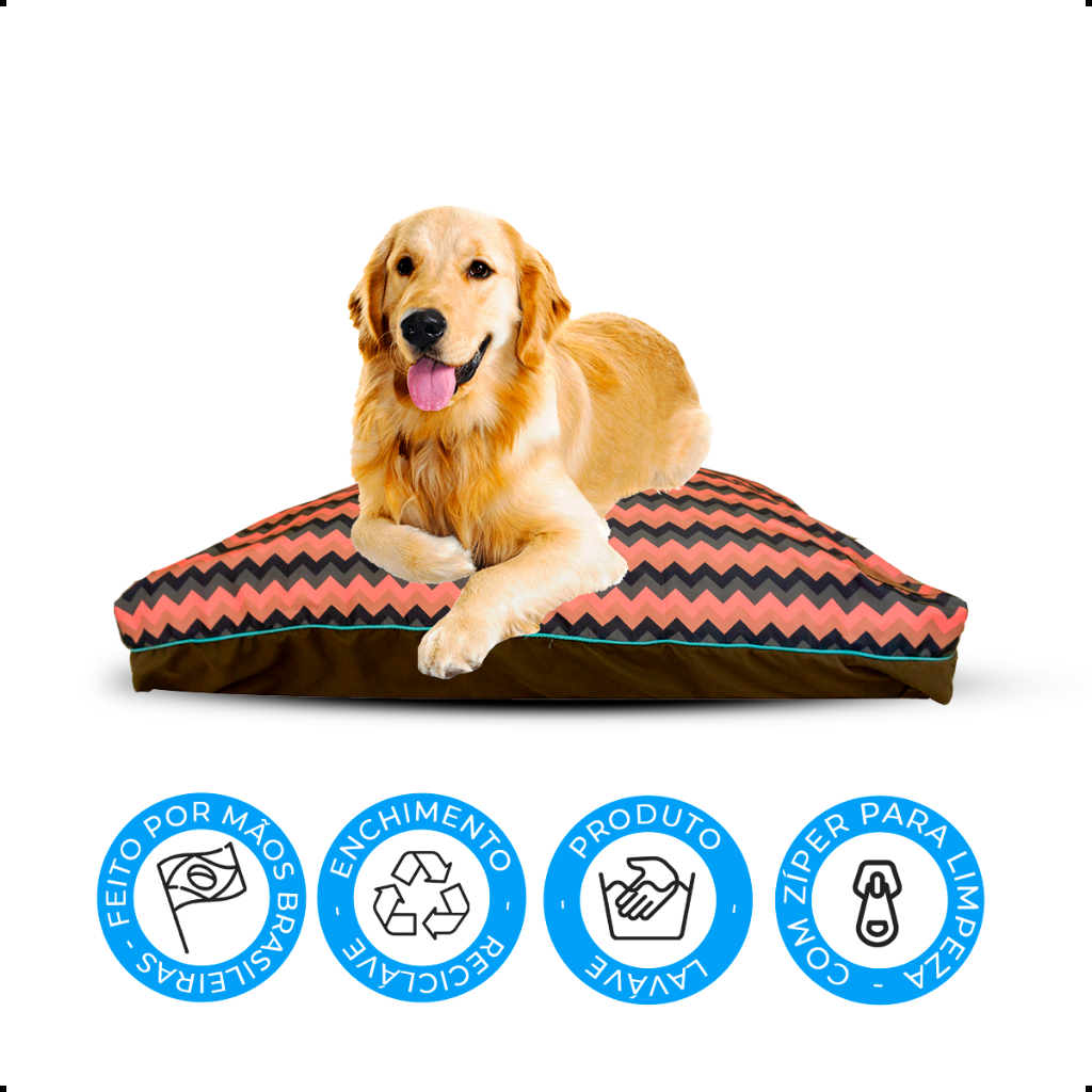 Caminha Almofada Para Cachorro Gato Caminha Pet 100% Lavável  Chevron Rosa Tamanho G 1,25mt X 1,10mt