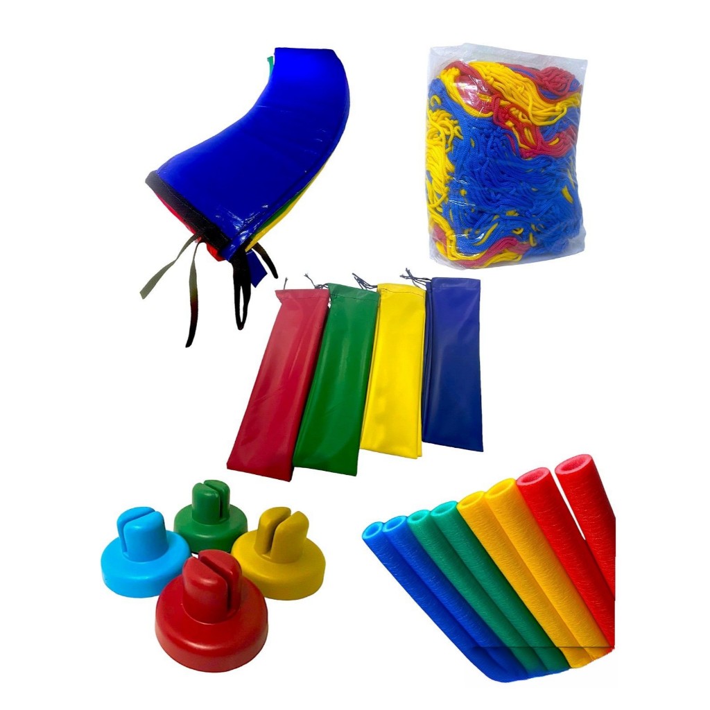 Kit 4,27m Protetor de Molas + Rede + Isotubos + Ponteiras + Capas - Compatível com Camas de 4,27m de Diâmetro