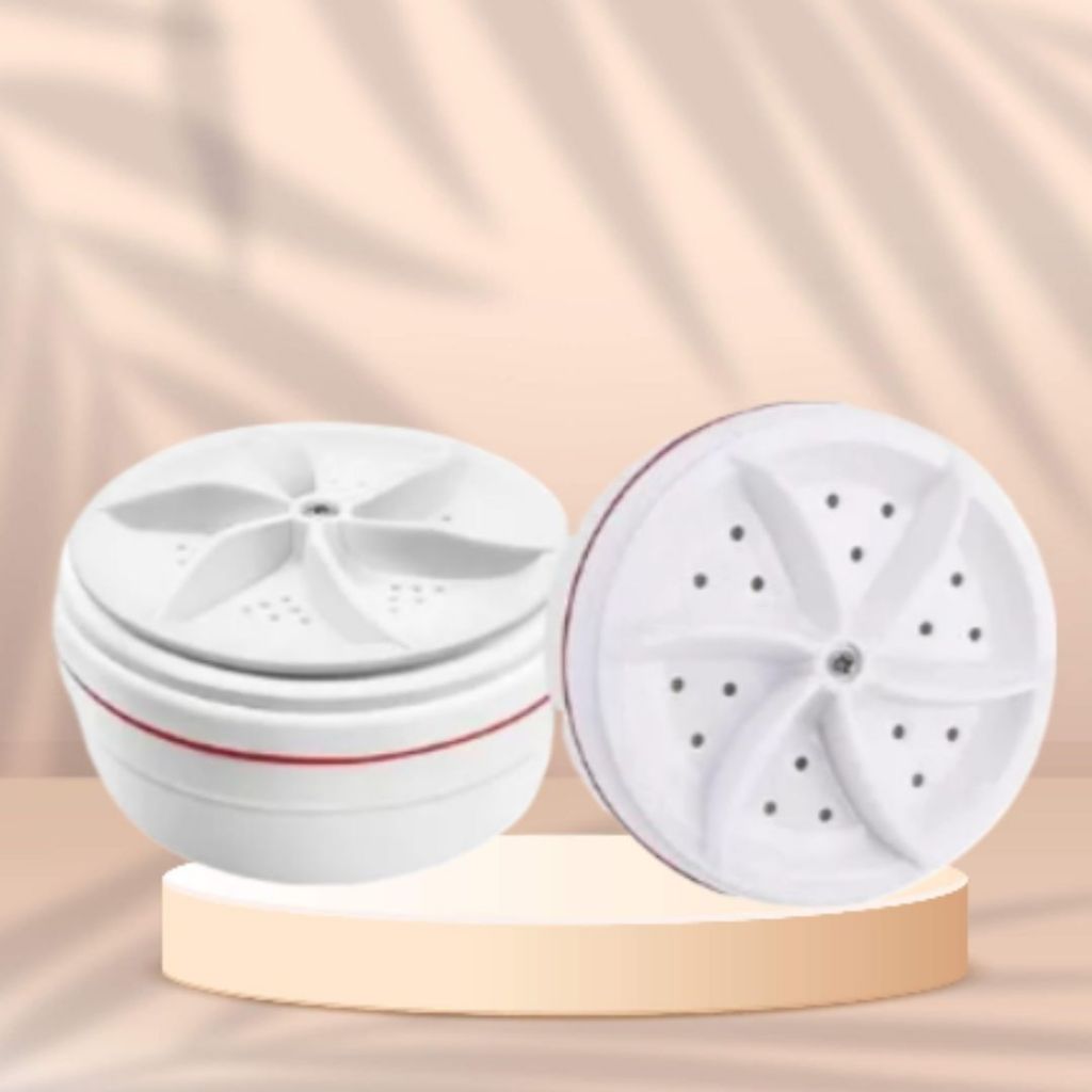 Mini Máquina de Lavar Roupas Toalhas no Balde Portátil Branca