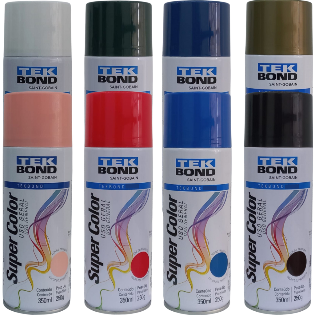 Tinta Spray Super Color Uso Geral 350ml Tekbond Várias Cores - Home & Living