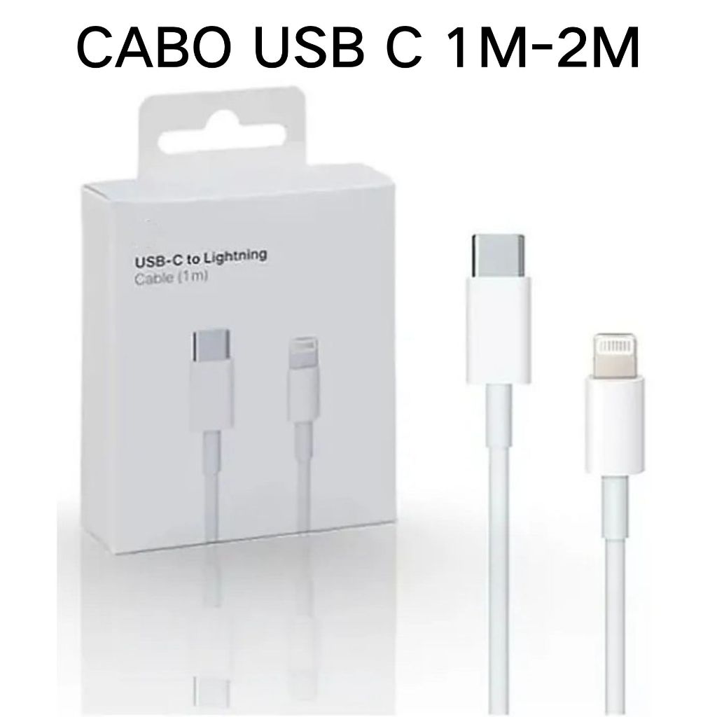 Cabo Para iPhone 20W Turbo 1M/2M PD Apple Lightning Tipo C Usb-c ipad Macbook em Oferta na Shopee