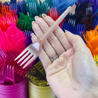 100~500 Garfo Descartável  Garfinho Sobremesa Perolado Colorido Festa em Oferta na Shopee