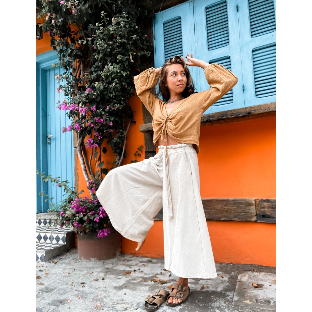 Calça Zen - Linho - Goa Nomads - Bushido - Kung Fu - Tai Chi - Karatê - Tao - Buda