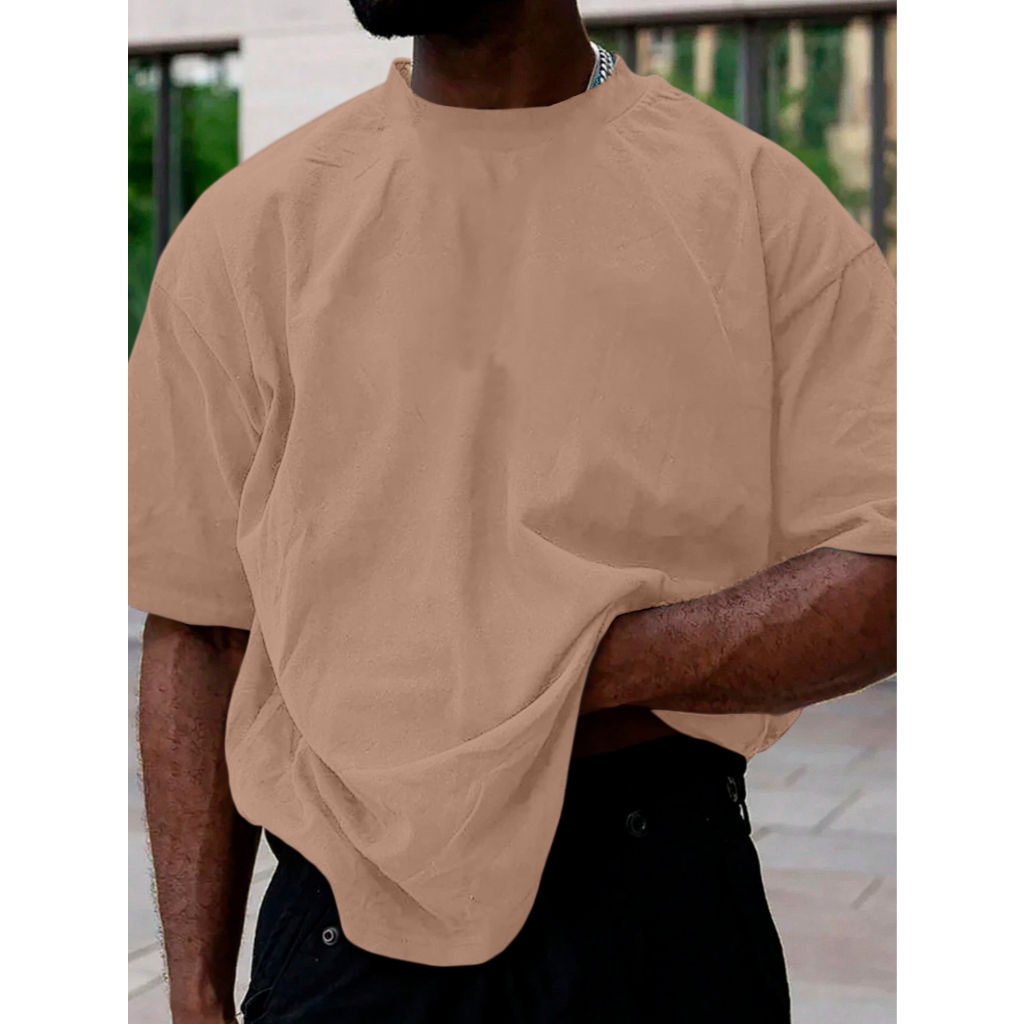 T Shirt Básica Simples Lisa Casual Despojada Sem Estampa Swag Skatista Camisa Plus Size Unissex Cam