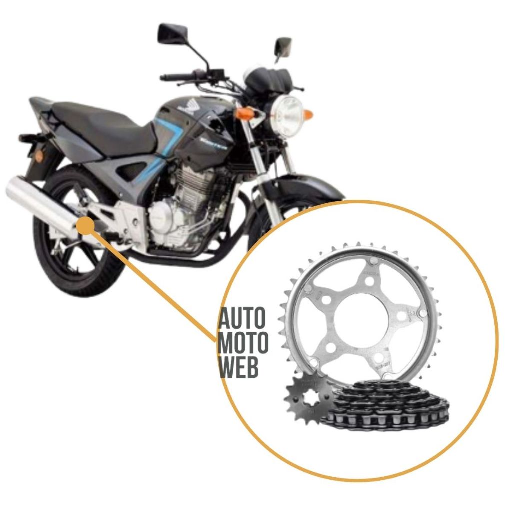 Kit Relação Tração Transmissão Honda Cbx 250 Twister 2001 a 2008 Original Nakata · foto 2