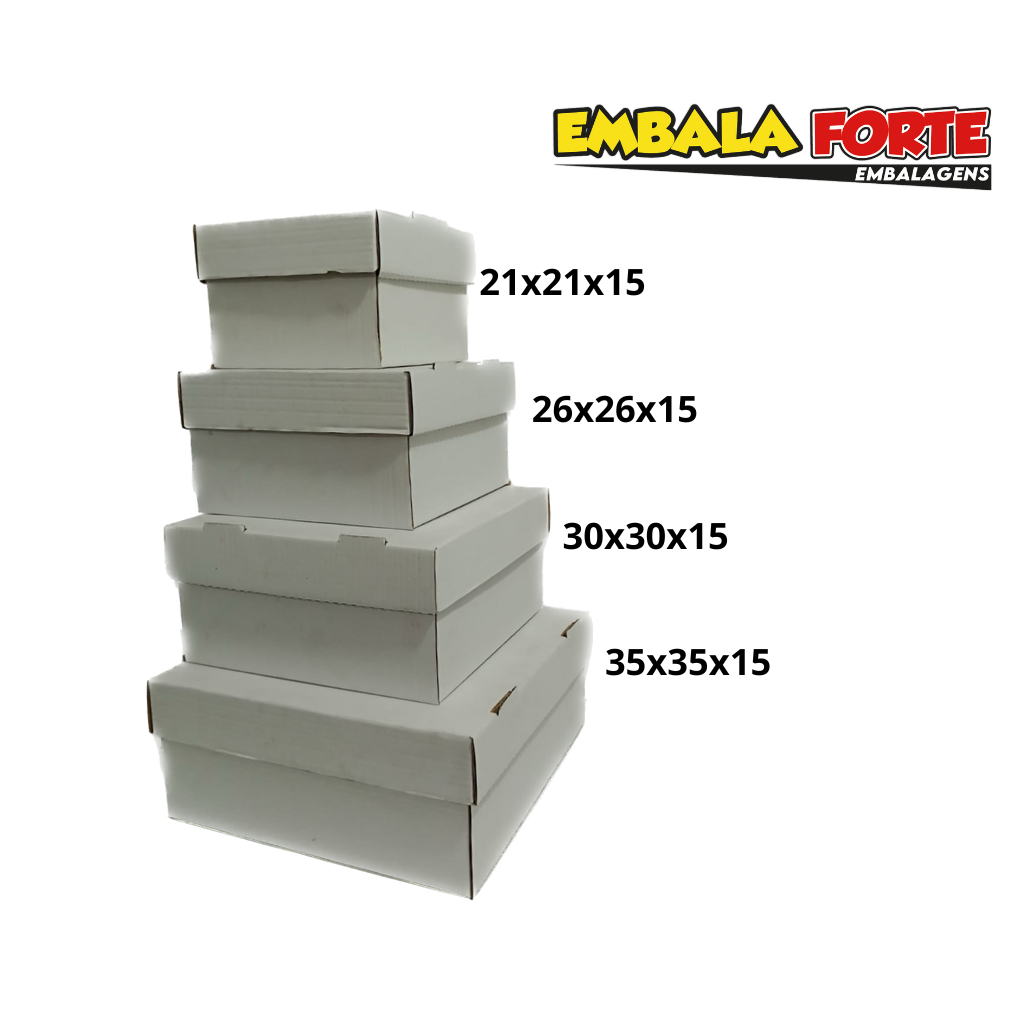 5 Caixas para Bolo e Torta com tampa Alta Resistente - Confeitaria