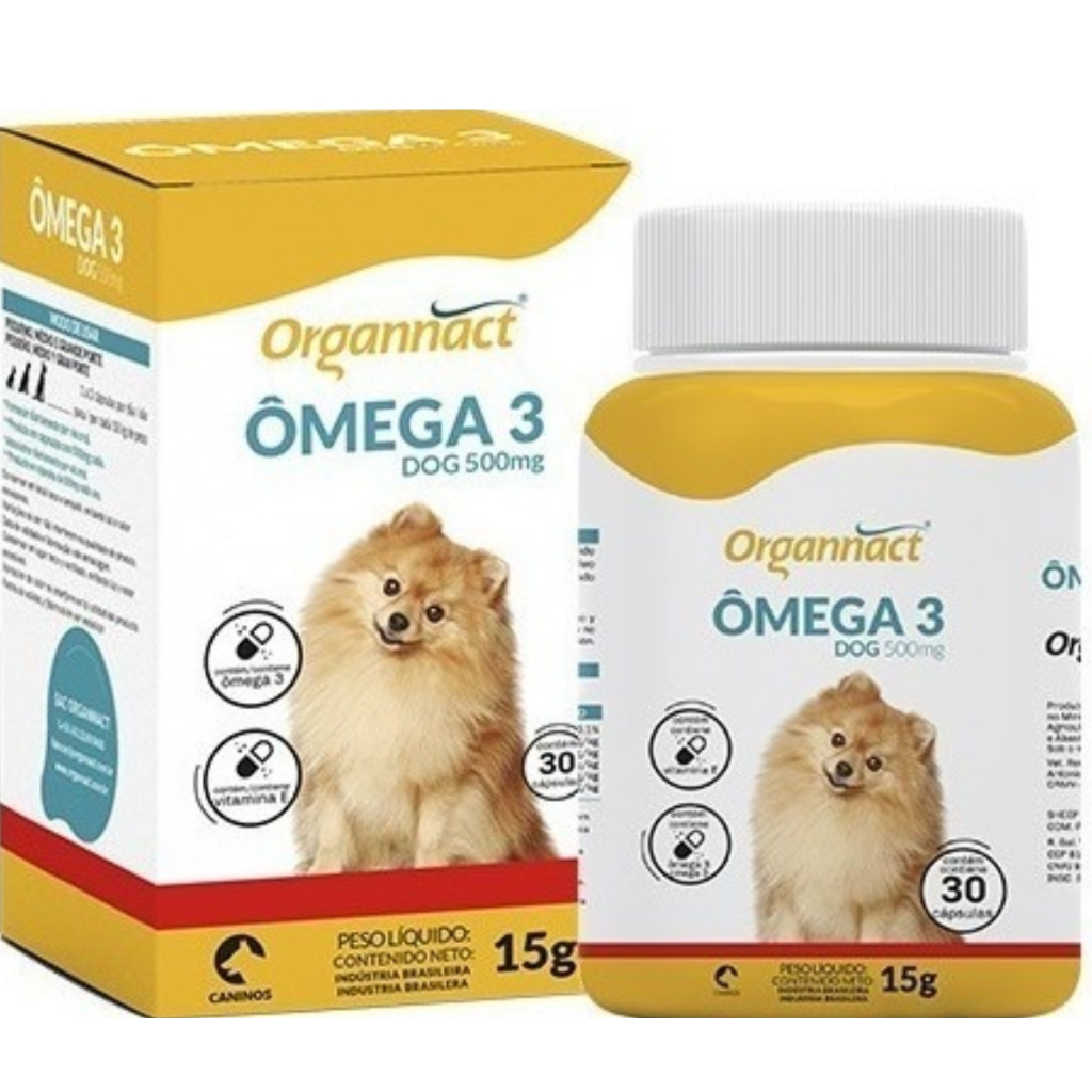 Suplemento Vitaminico Caes Omega 3 Dog 500mg - Organnact
