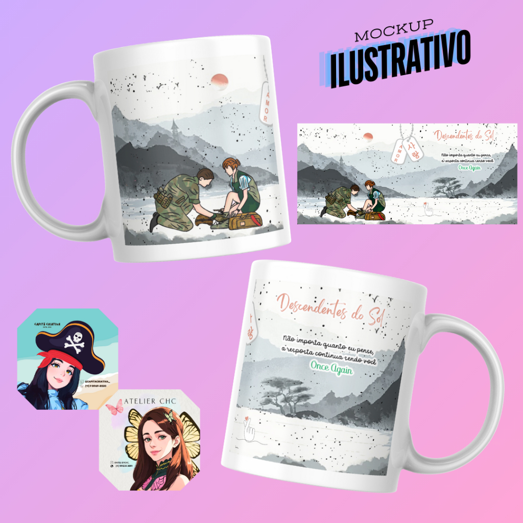 Caneca dorama Descendentes do Sol - não importa o quanto eu pense, a resposta continua