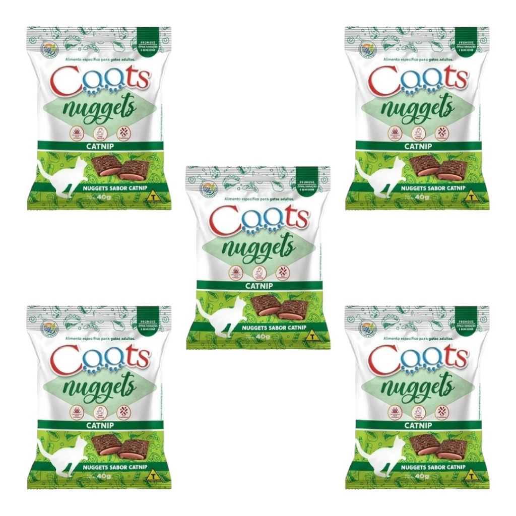 Kit com 05 Caats Catnip Nuggets: O Melhor Petisco Para Seu Pet