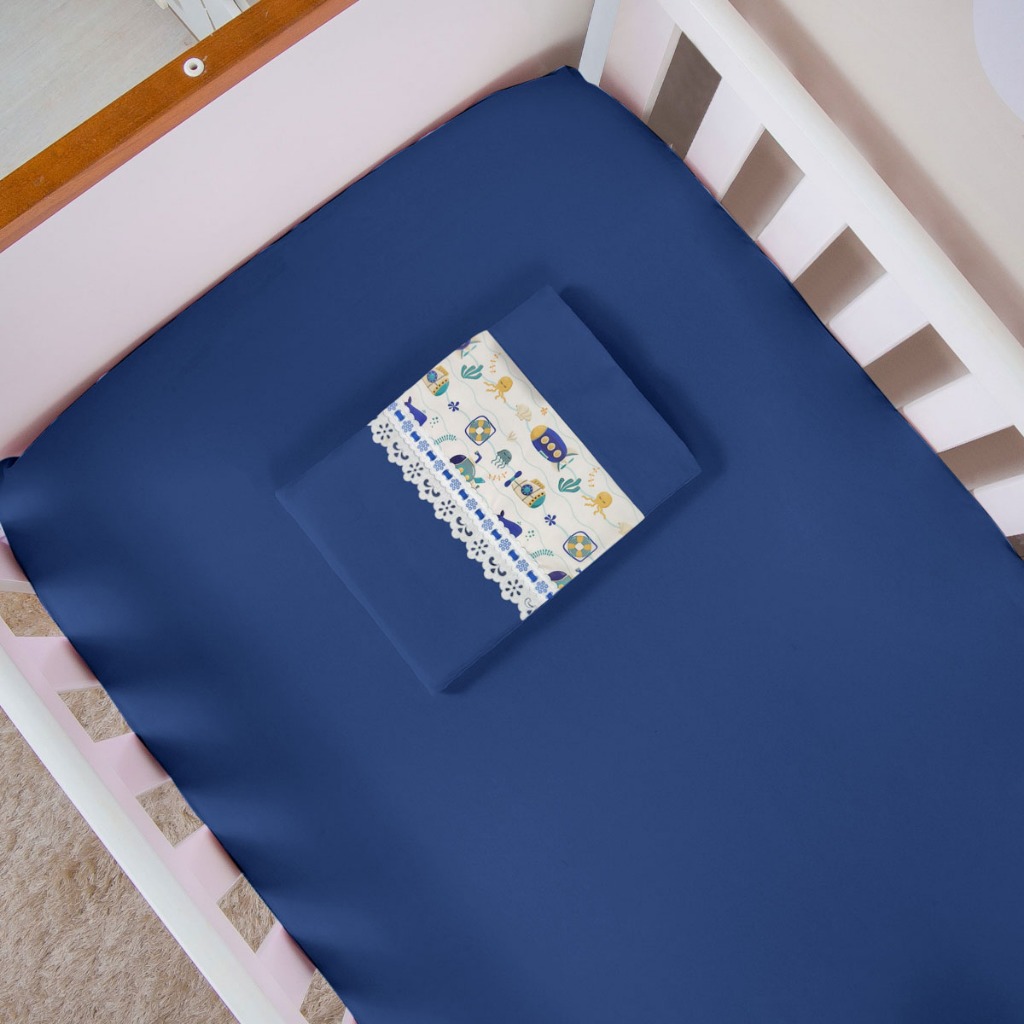 Jogo Lençol Berço 130X70cm Americano 2 peças Percal 400 Fios Antialérgico Decorado em Oferta na Shopee