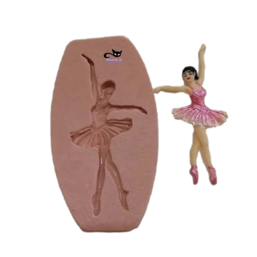 Molde de Silicone - Aplique Mini Boneca Doll Bailarina 7cm Biscuit