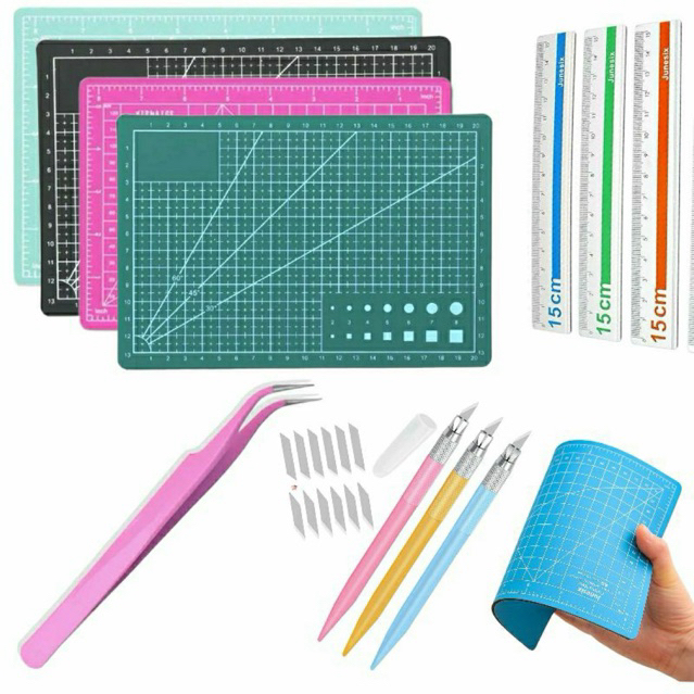 Kit de Corte e Precisão com Base de Corte 22x15 A5, Régua, Estilete e Pinça Westpress papelaria