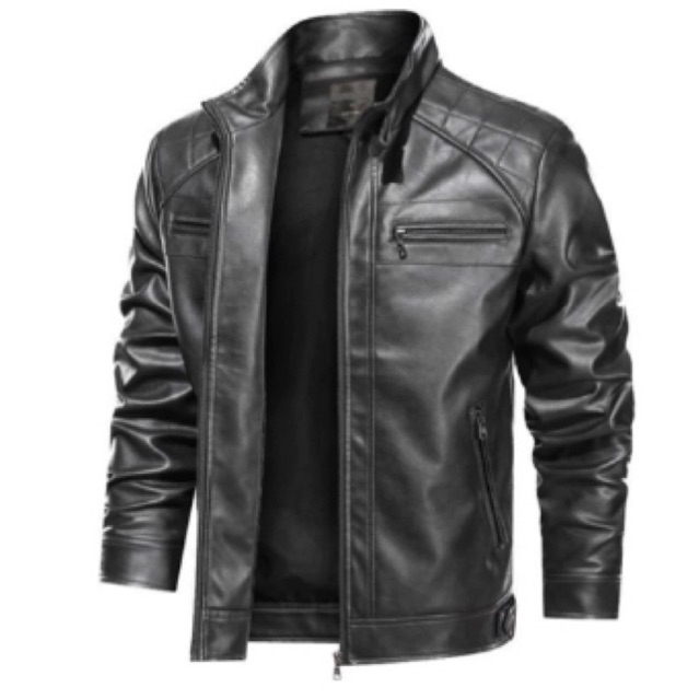 Jaqueta Couro Motoqueiro Moderna Casaco Resiste Água Vento