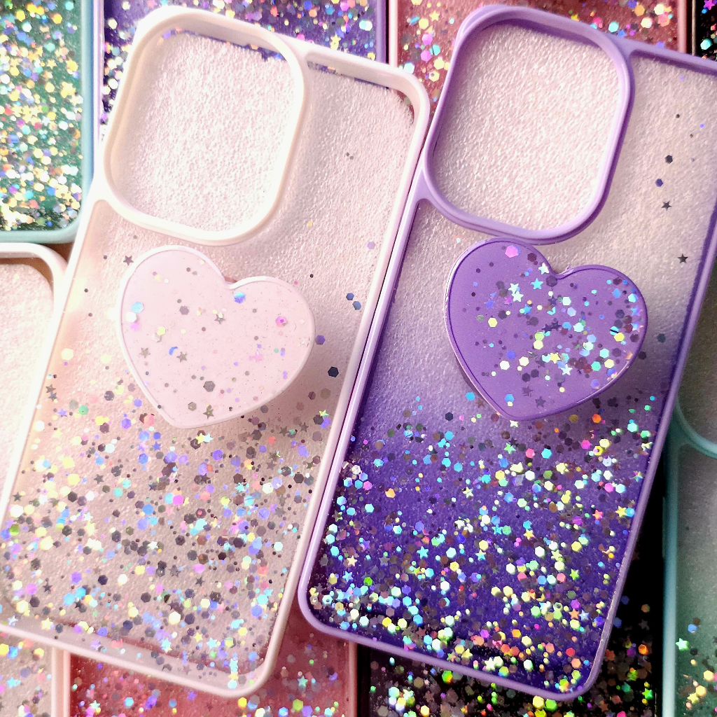 Capa Capinha case anti impacto para Xiaomi Redmi Note 13 Pro 5G - Capinha com glitter e Pop Socket para Xiaomi Poco X6