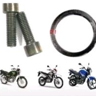 2 Parafuso escape ybr 125 factor xtz Yamaha + anel escapamento em Oferta na Shopee