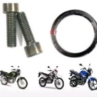2 Parafuso escape ybr 125 factor xtz Yamaha + anel escapamento em Oferta na Shopee
