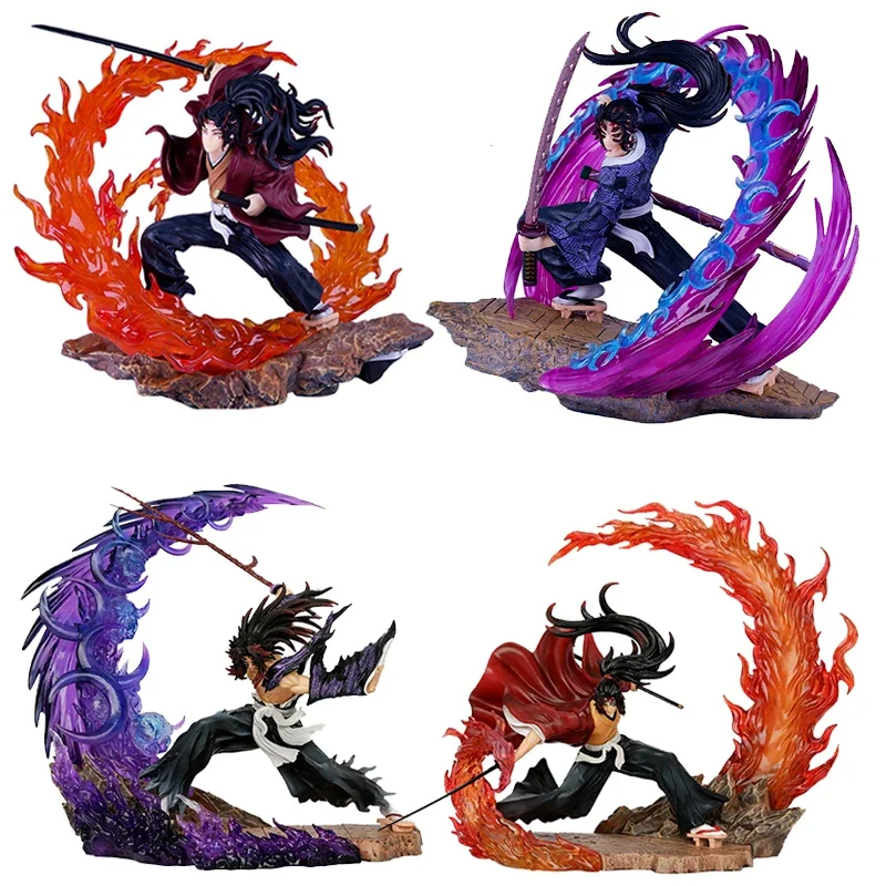 Kokushibou Yoriichi Tsugikuni 23cm Action Figure Kimetsu no Yaba Boneco Demon Slayer Hinokami Kagura Tanjiro Kamado Tanjuro Kamado Figura Colecionavel Enfeite Decoração Presente Geek Temporada Castelo Infinito respiração do sol respiração da lua