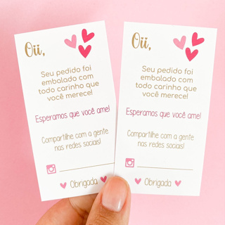 50 - 200 Cartões de Agradecimento ao cliente pela compra em Oferta na Shopee