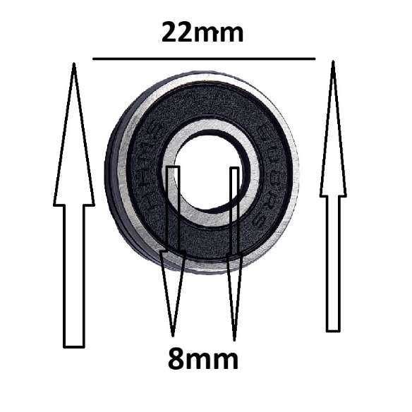 kit 100 Rolamentos 608rs Skate Patins 8x22x7
