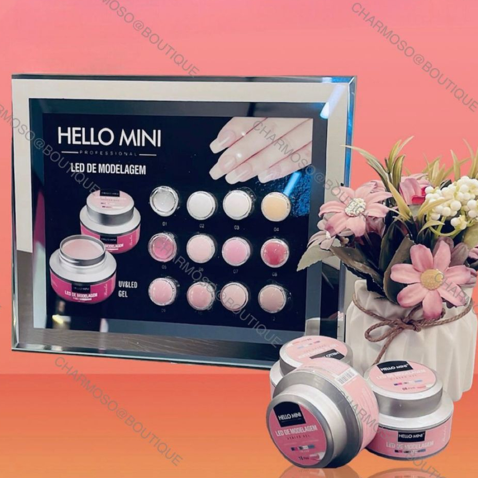 Kit 3 um Gel UV de Construcao PAPA UNHA  Hello Mini promocoes COR ENVIADA ALEATORIAMENTE rainha da moda  Hj102