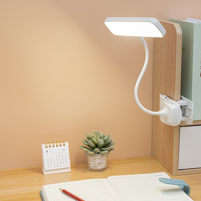 Luminária De Mesa Flexível 360º De Proteção Dos Olhos Com Clipe Fixa Dobradura LED De Abajur USB Lâmpada Noturna Recarregável 3