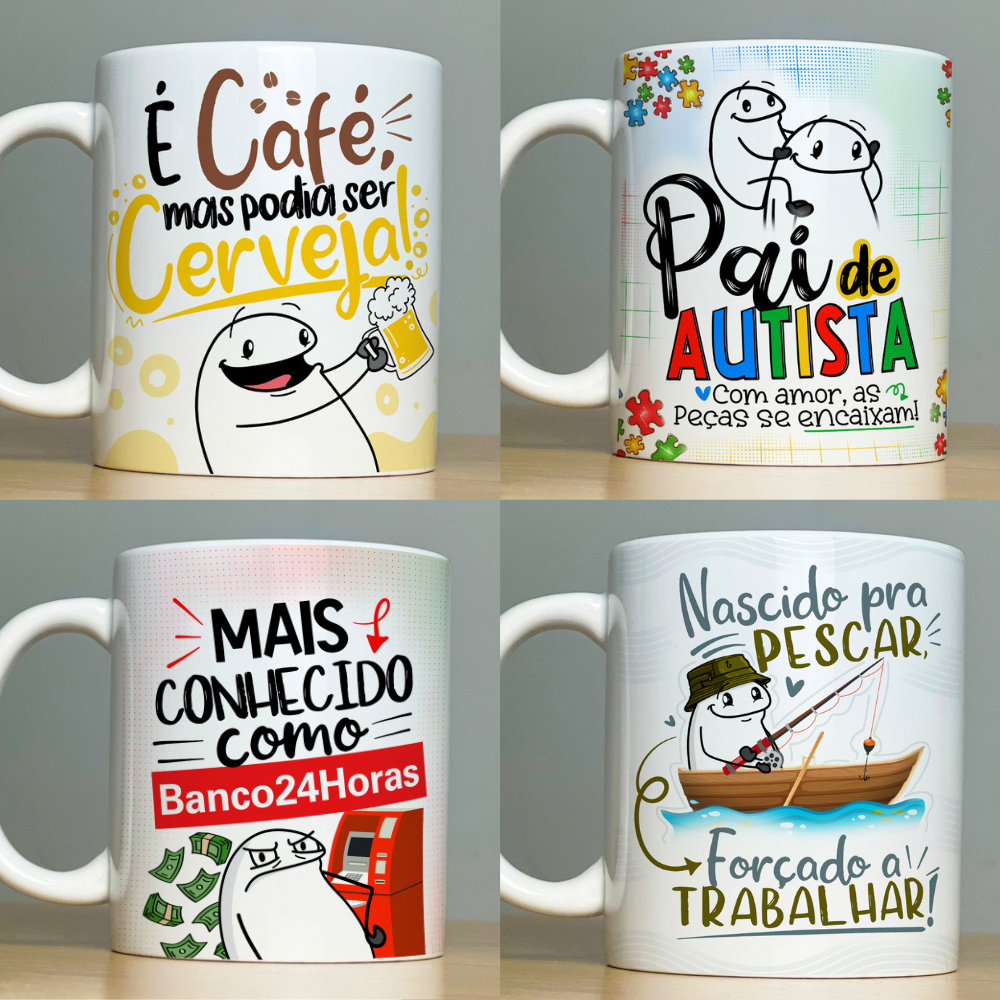 Caneca Personalizada Dia Dos Pais - Presente - Xícara de Porcelana - Cerâmica - Canecas Grandes - Frases Engraçadas e Divertidas
