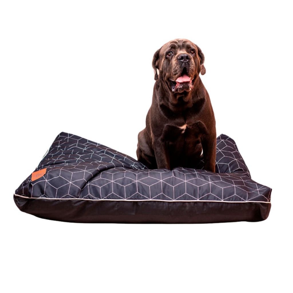 Cama Big Almofada Para Cachorros Grandes Linhas Geométricas Tamanho G 125x110Cm Resistente e Lavavel