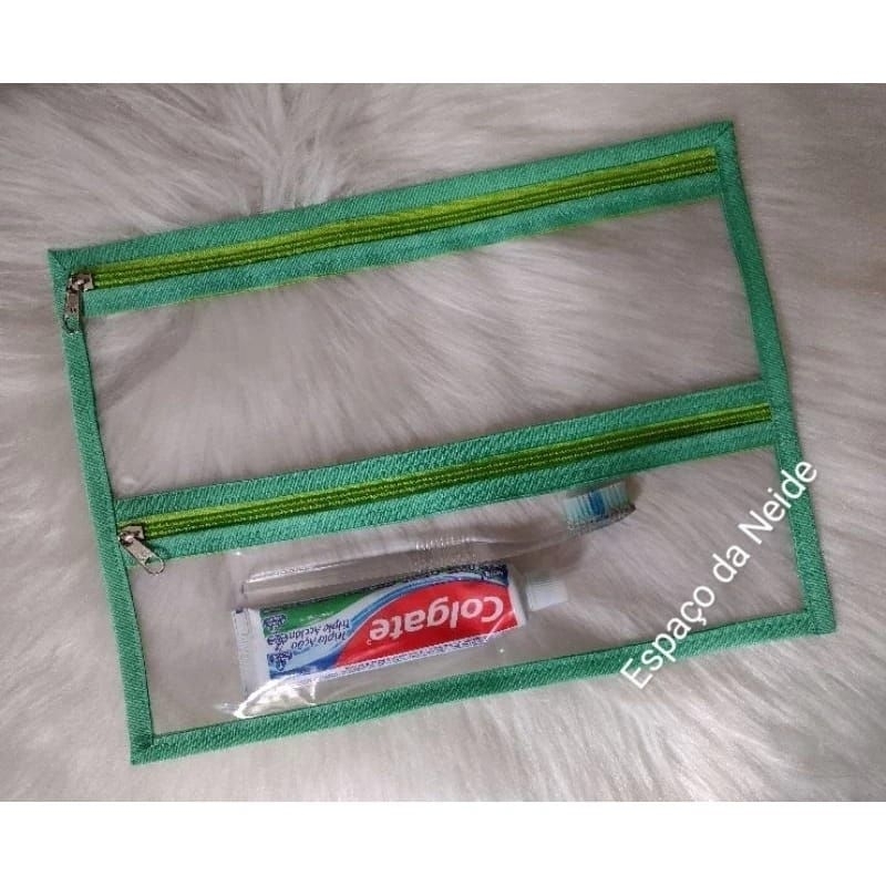 Saquinho mochila organizadores para creche e pré escola com 2 zíper frontal