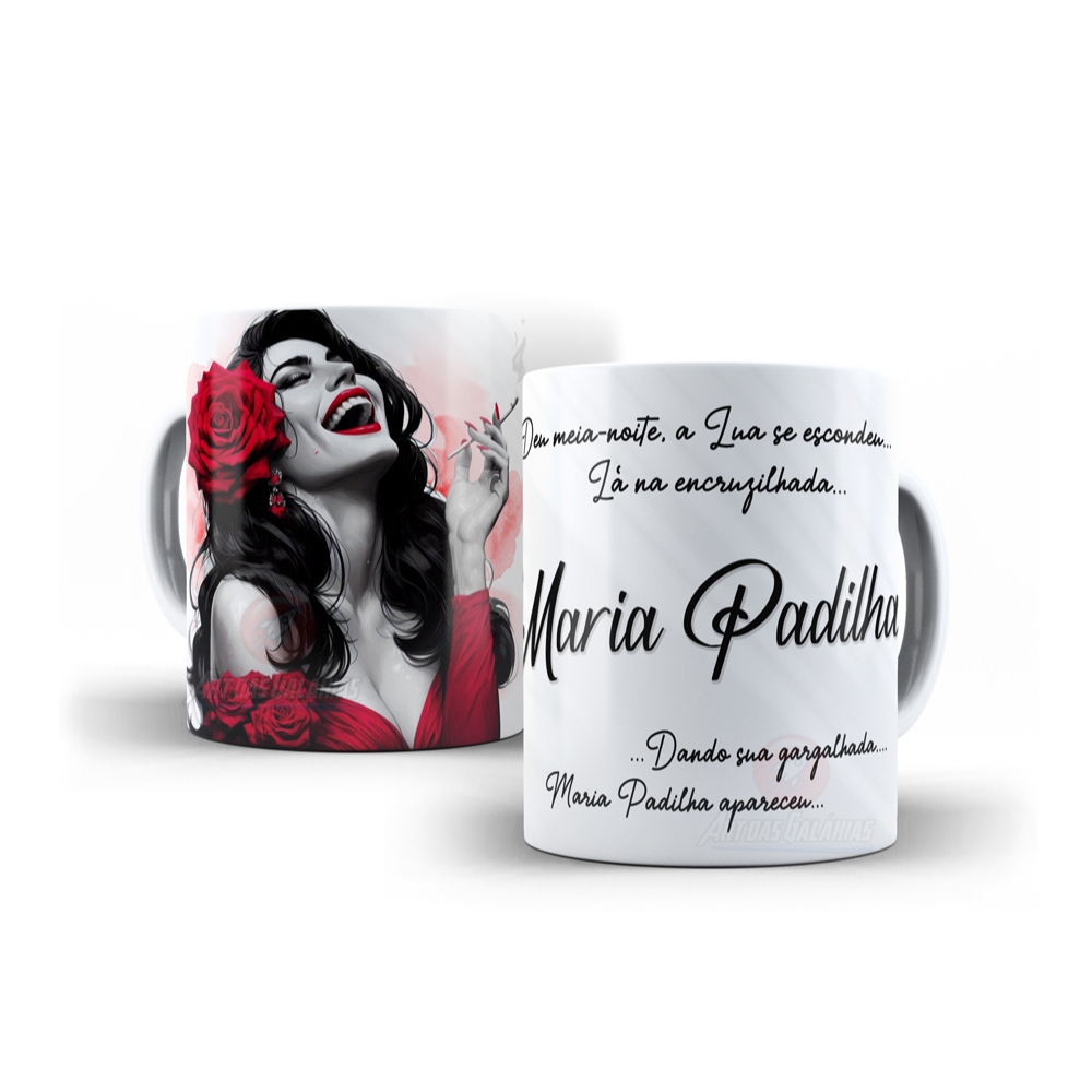 Caneca Pomba Gira Maria Padilha Porcelana  - Orixás Umbanda Candomblé em Oferta na Shopee