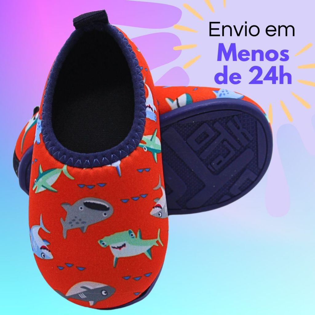 Tênis Meia Bebê Calce Fácil Sapatilha Aquática Antiderrapante Flexível