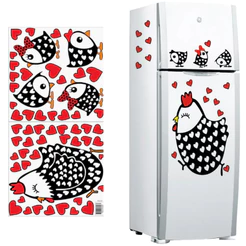 Adesivo decorativo para Geladeira Galinha Carijó