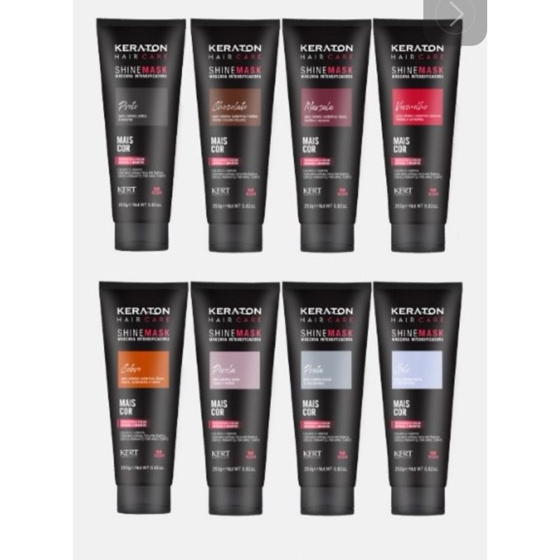 Máscara matizadora hidratante Keraton Shine Mask, 300G e 240G Trata e colore.