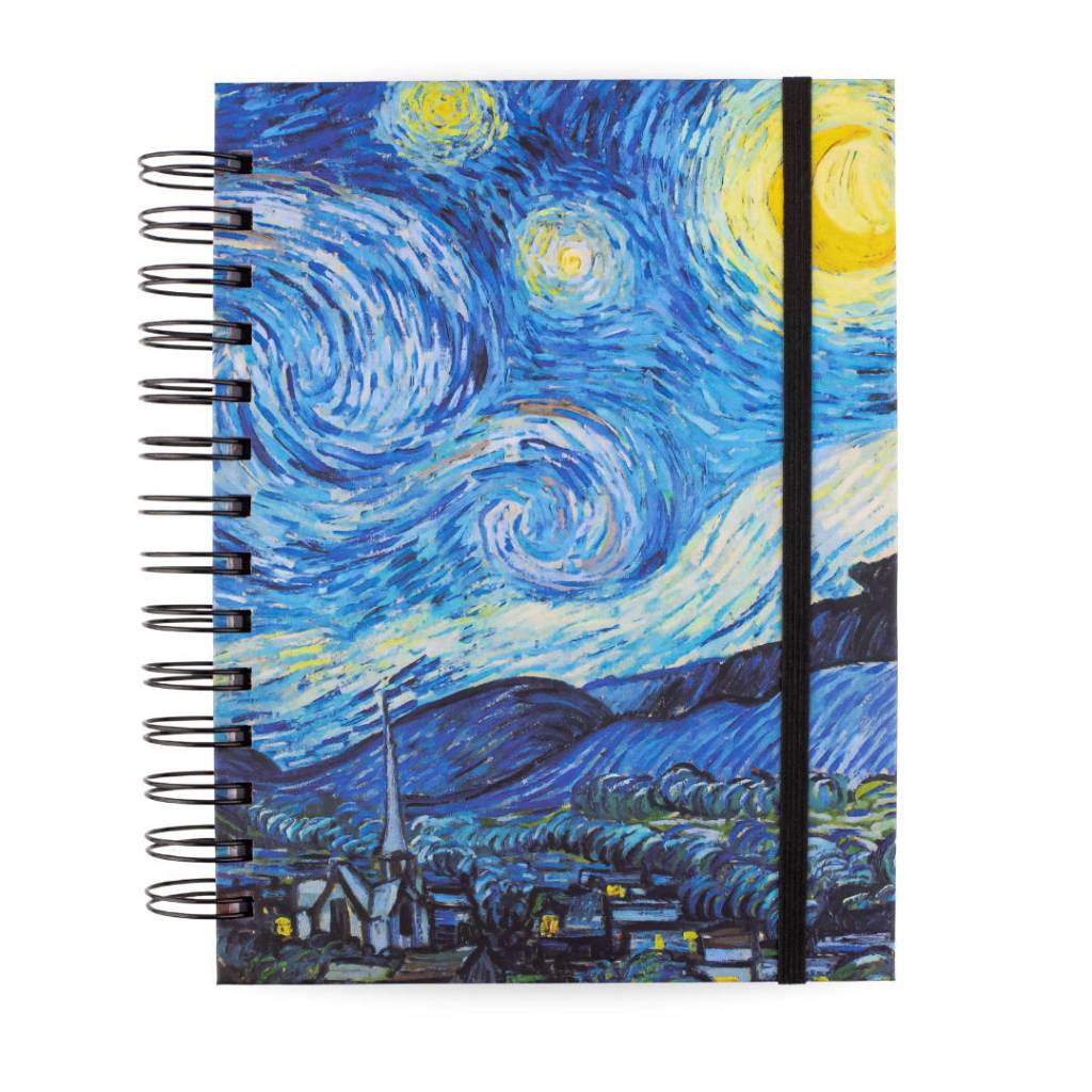 Caderno Sketchbook para Desenho e Aquarela 90g, 180g ou 240g - Céu Estrelado Van Gogh em Oferta na Shopee