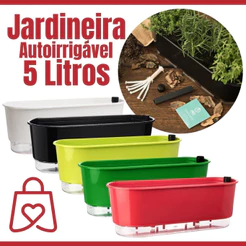 Jardineira Autoirrigável Vaso Raiz Para Jardim Horta Vertical Decorativo Liso Colorido Grande 5 Litros Auto irrigavel