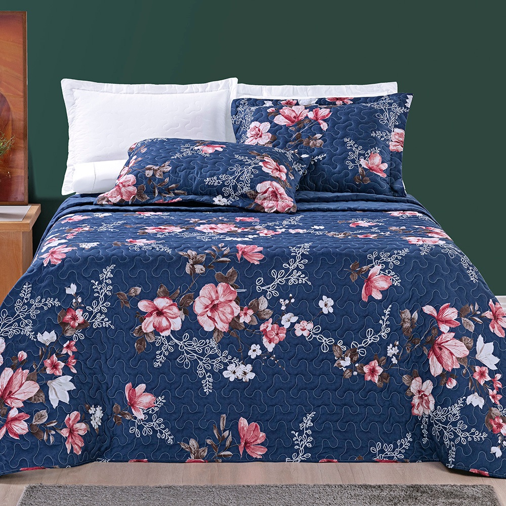 Cobre Leito Dupla Face Matelado 3 Peças Soft Confort 200 fios Avere