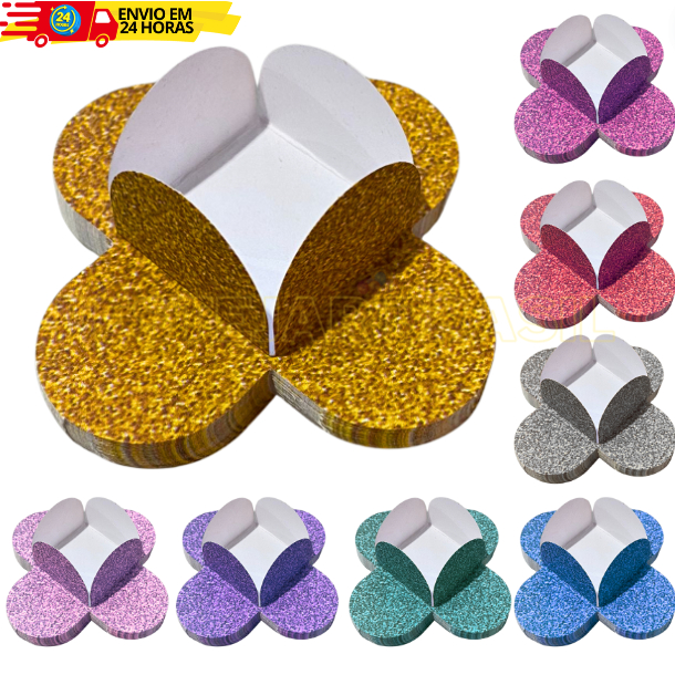 Forminhas 4 Pétalas Imita Glitter Para Doces Finos Brigadeiros Festas Aniversários Casamentos em Oferta na Shopee