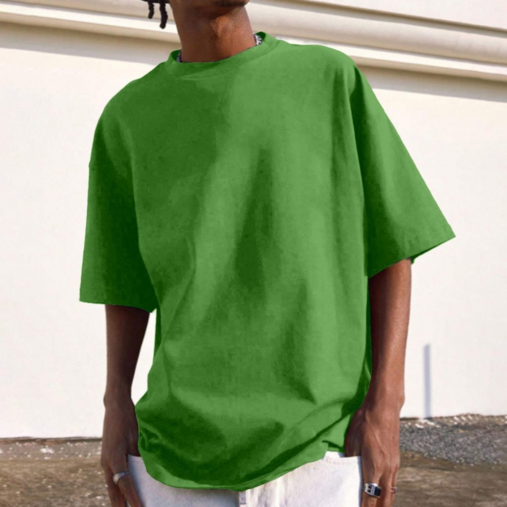Camiseta Verde Larga Confortável Blusa Oversized Longa Esportiva Lisa Frente Costa Estilosa Unissex