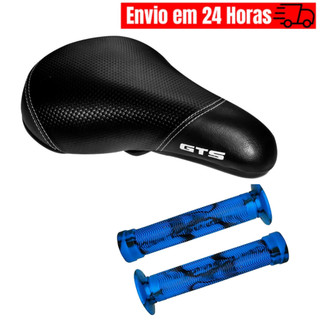 Banco Selim GTS BMx Freestyle Para Bicicleta Escama + Manopla Gios Bmx Freeride DH Punho Giosbr 150mm (CORES)