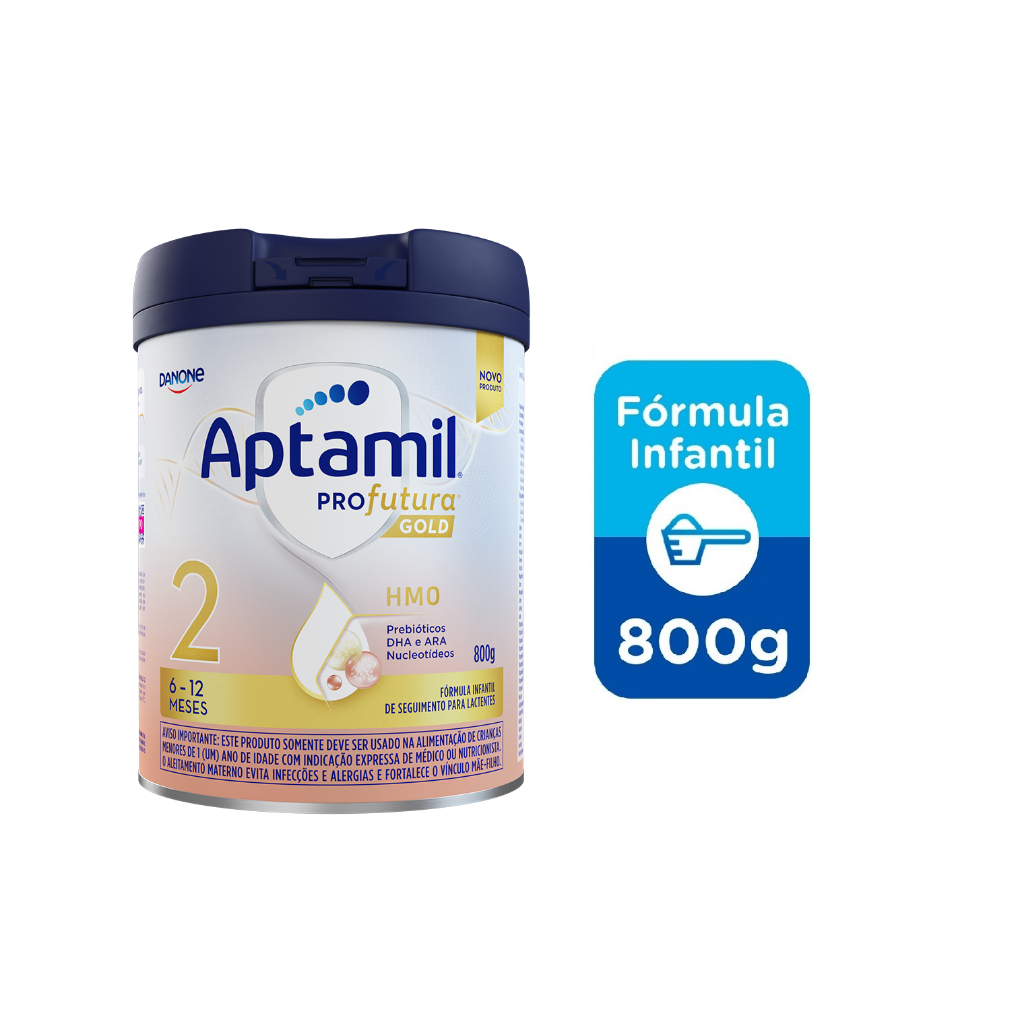 Fórmula Infantil Em Pó Danone Aptamil Gold 2 Lata 800g em Oferta na Shopee