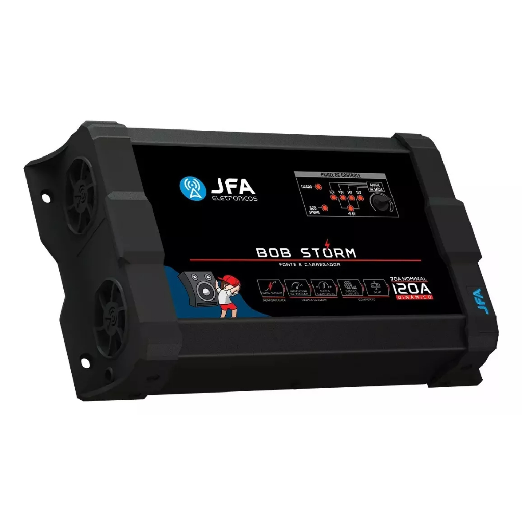 Fonte Carregador som Automotivo Jfa Bob 120a Bivolt Automático - Spare Parts and Accessories for Vehicles