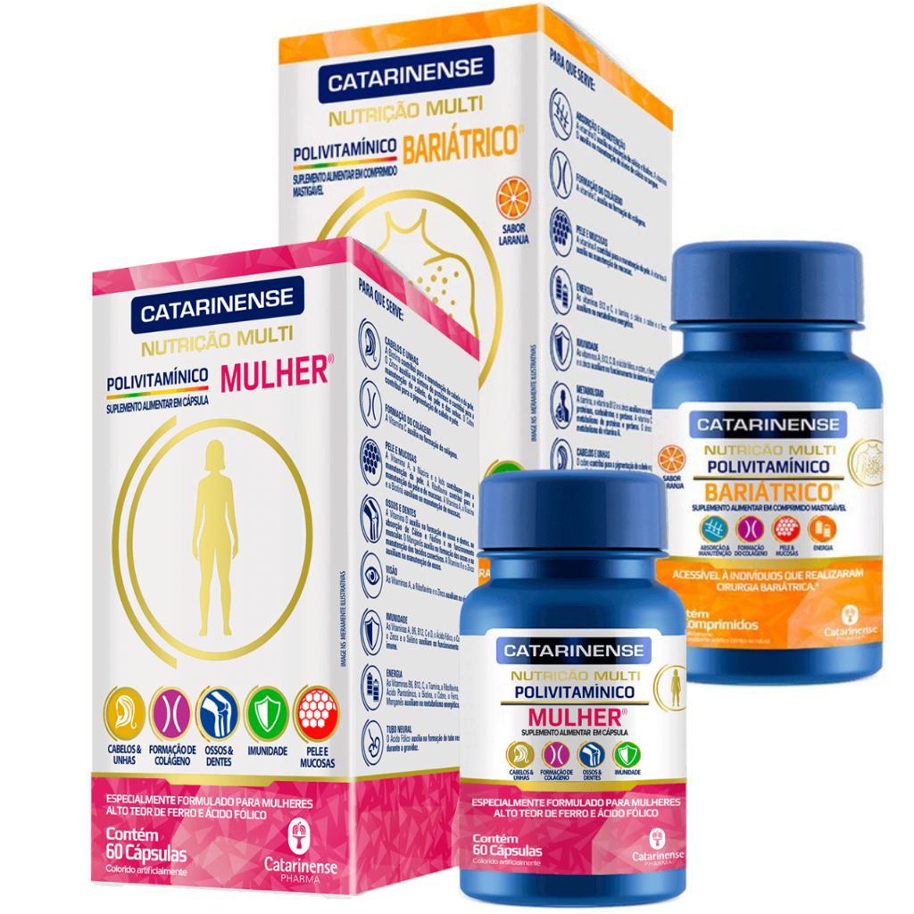 Kit Polivitamínico Bariátrico 30 comp + A-Z Mulher 60 comp CATARINENSE