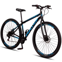 Bicicleta Aro 29 Highlevel Aço Carbono Freios a Disco 21 Marchas